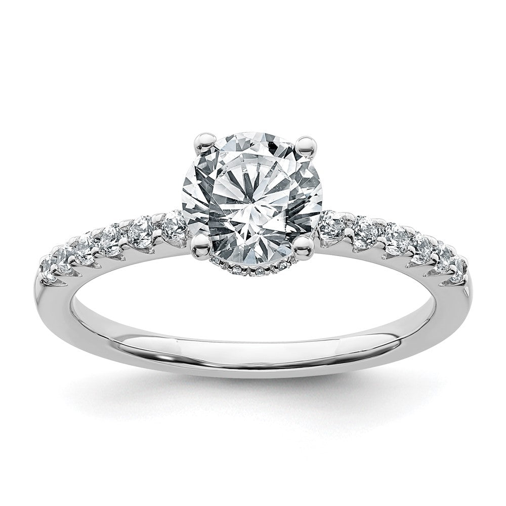 14kw 1 1/4ct Lab Grown Diamond VS+ F+ Round Complete Eng Ring