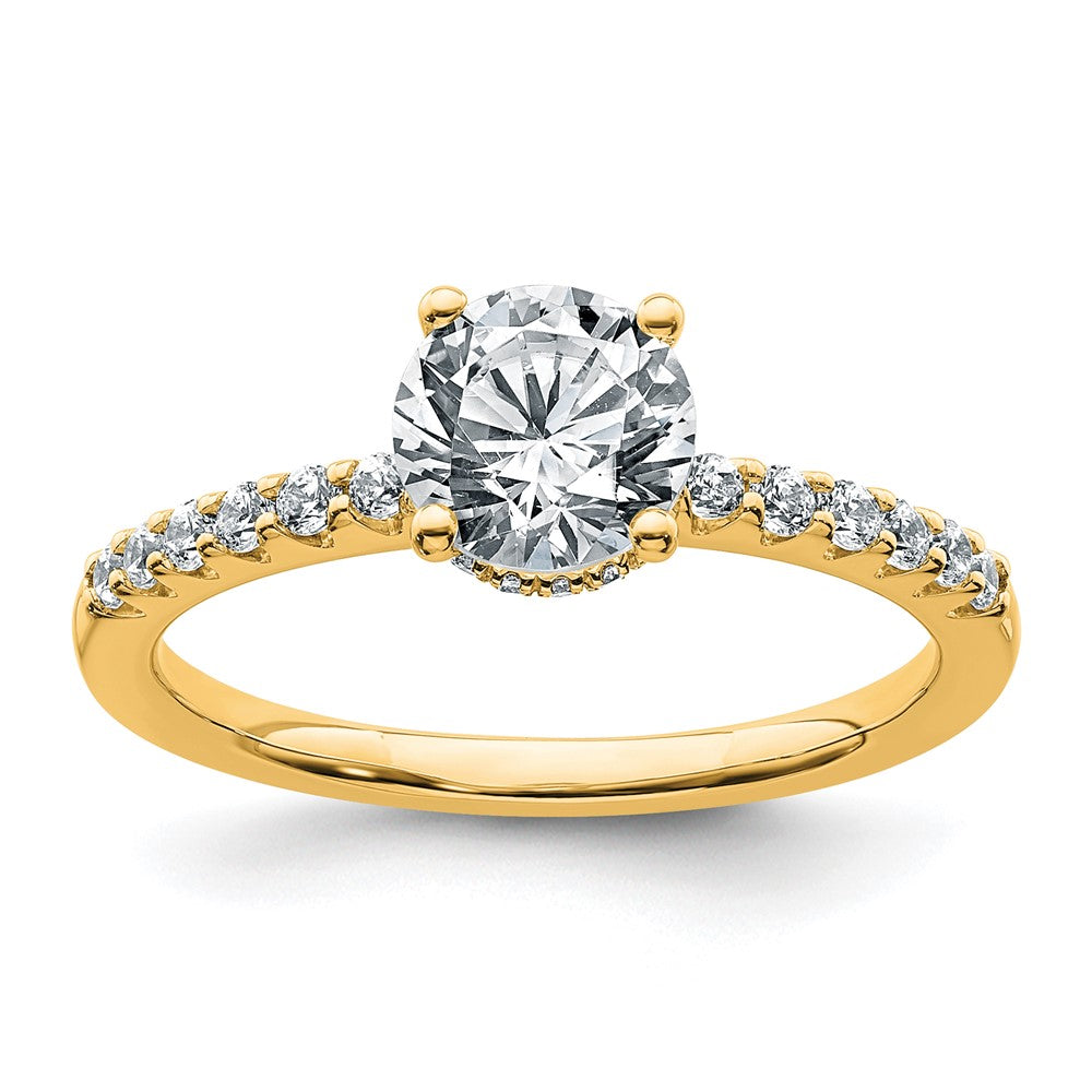 14k 1 1/4ct Lab Grown Diamond VS+ F+ Round Complete Eng Ring