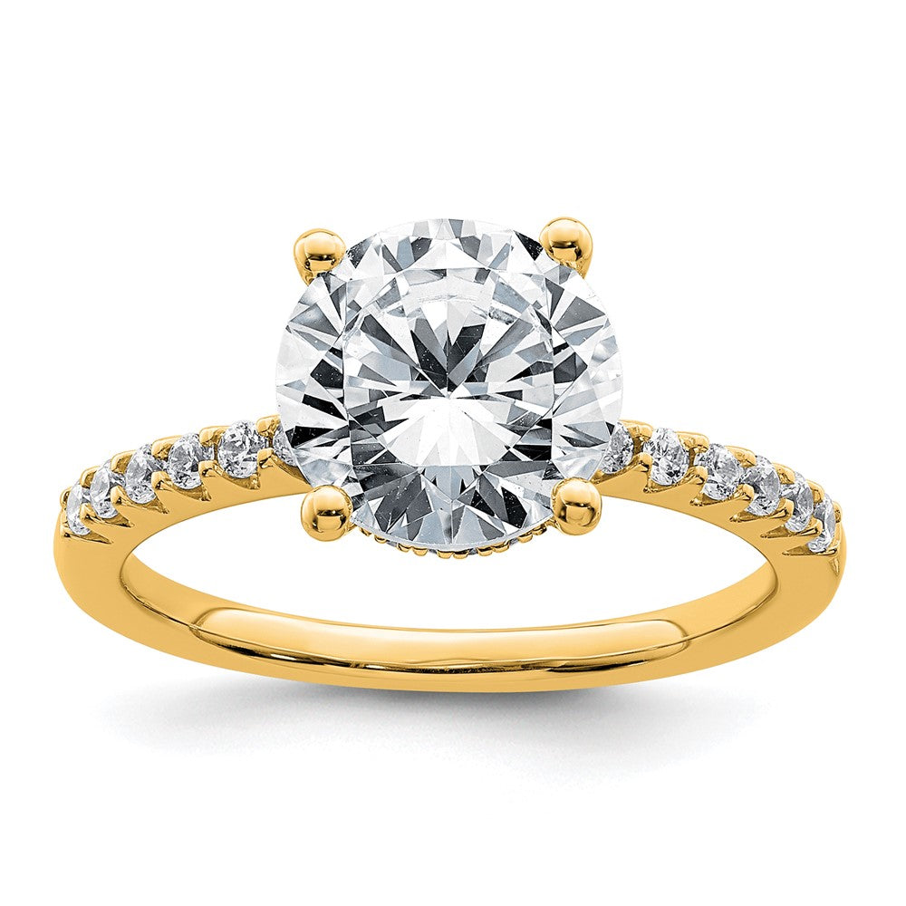 14k 2 3/4ct Lab Grown Diamond VS+ F+ Round Complete Eng Ring