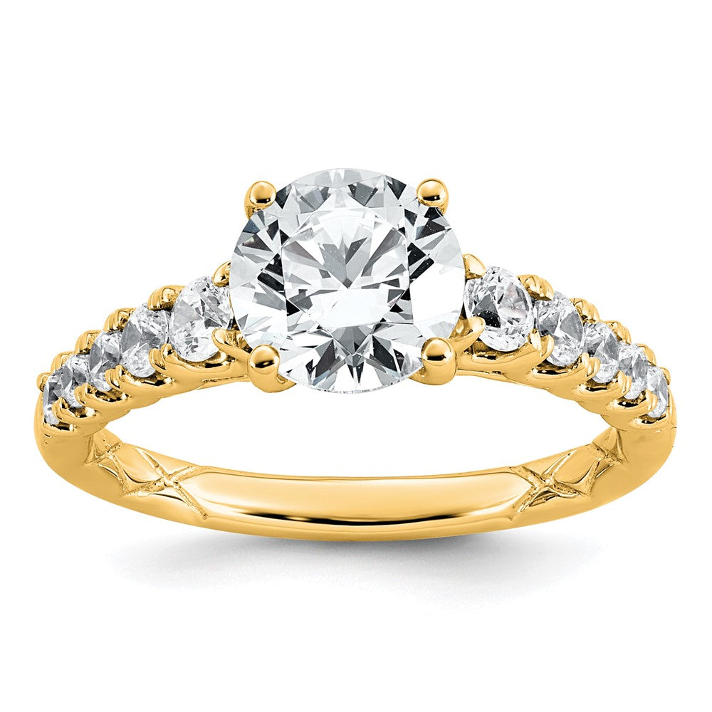 14k 2 Lab Grown Diamond VS+ F+ Round Complete Eng Ring