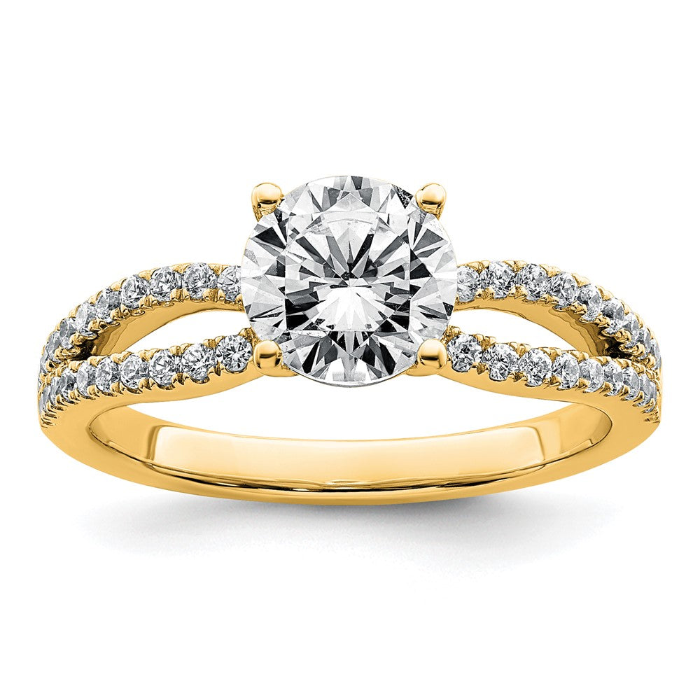 14k 1 1/2ct Lab Grown Diamond VS+ F+ Round Complete Eng Ring