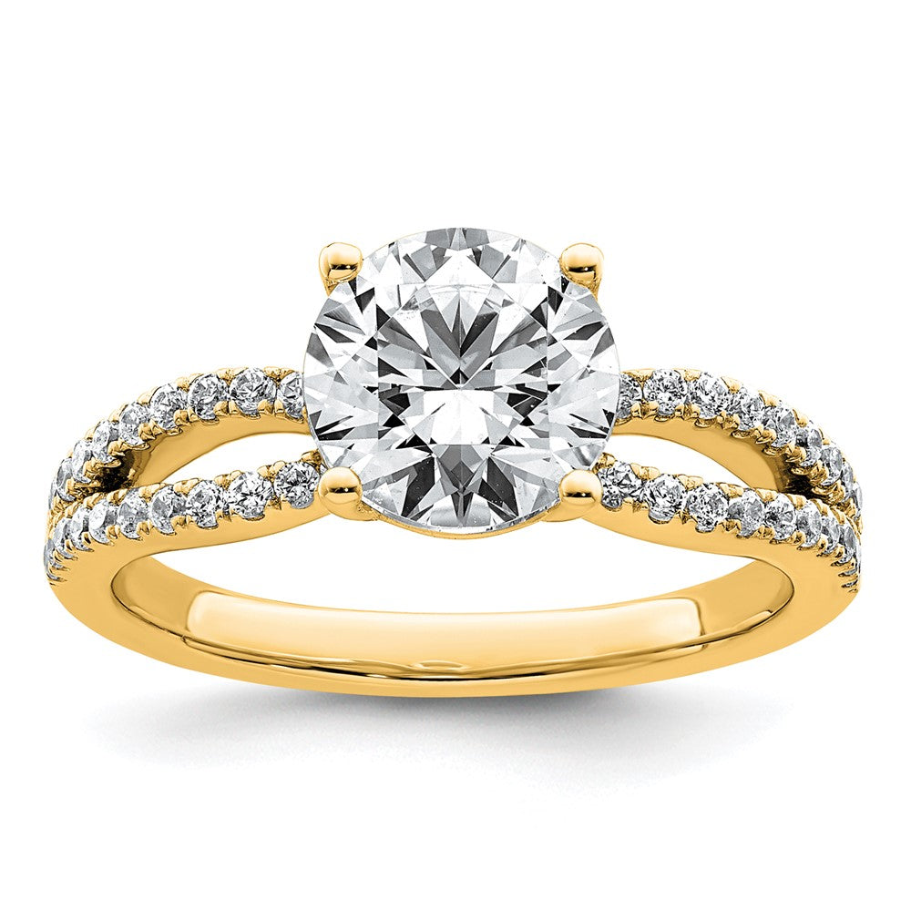 14k 2ct Lab Grown Diamond VS+ F+ Round Complete Eng Ring