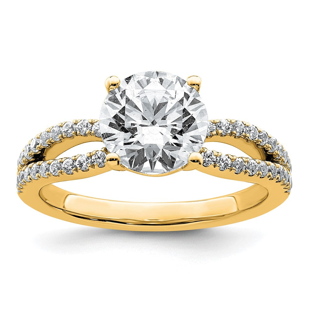 14k 2 1/4ct Lab Grown Diamond VS+ F+ Round Complete Eng Ring