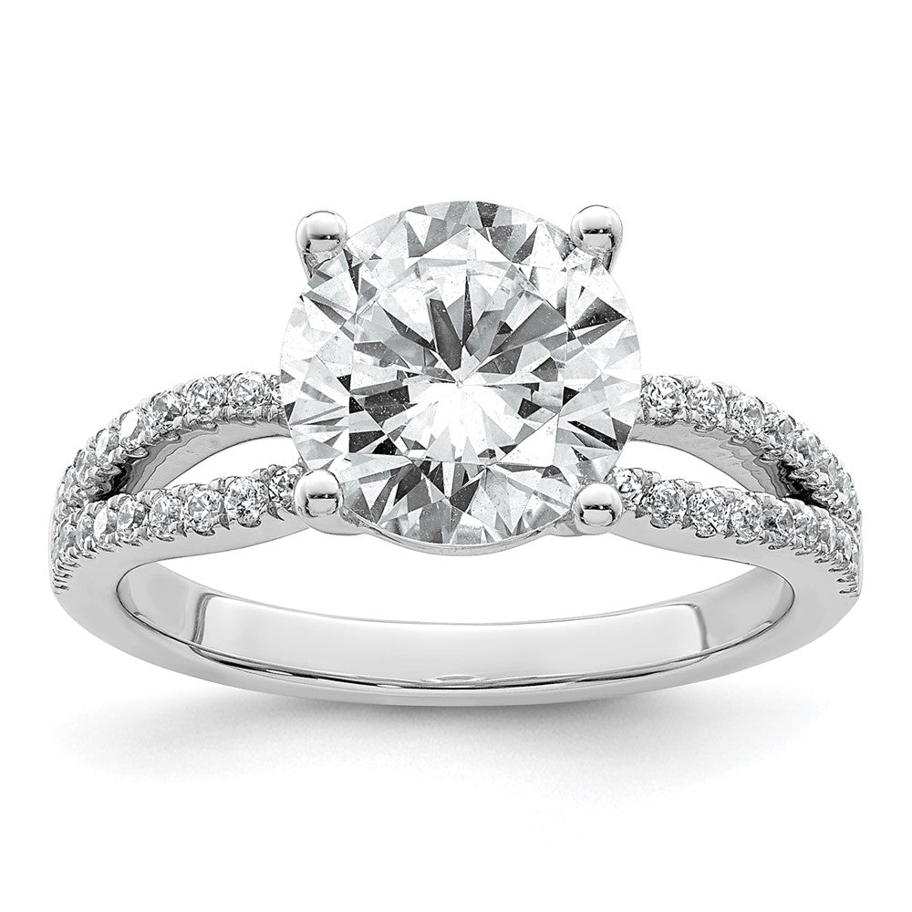 14kw 2 3/4ct Cert Lab Grown Diamond VS+ F+ Round Complete Eng Ring