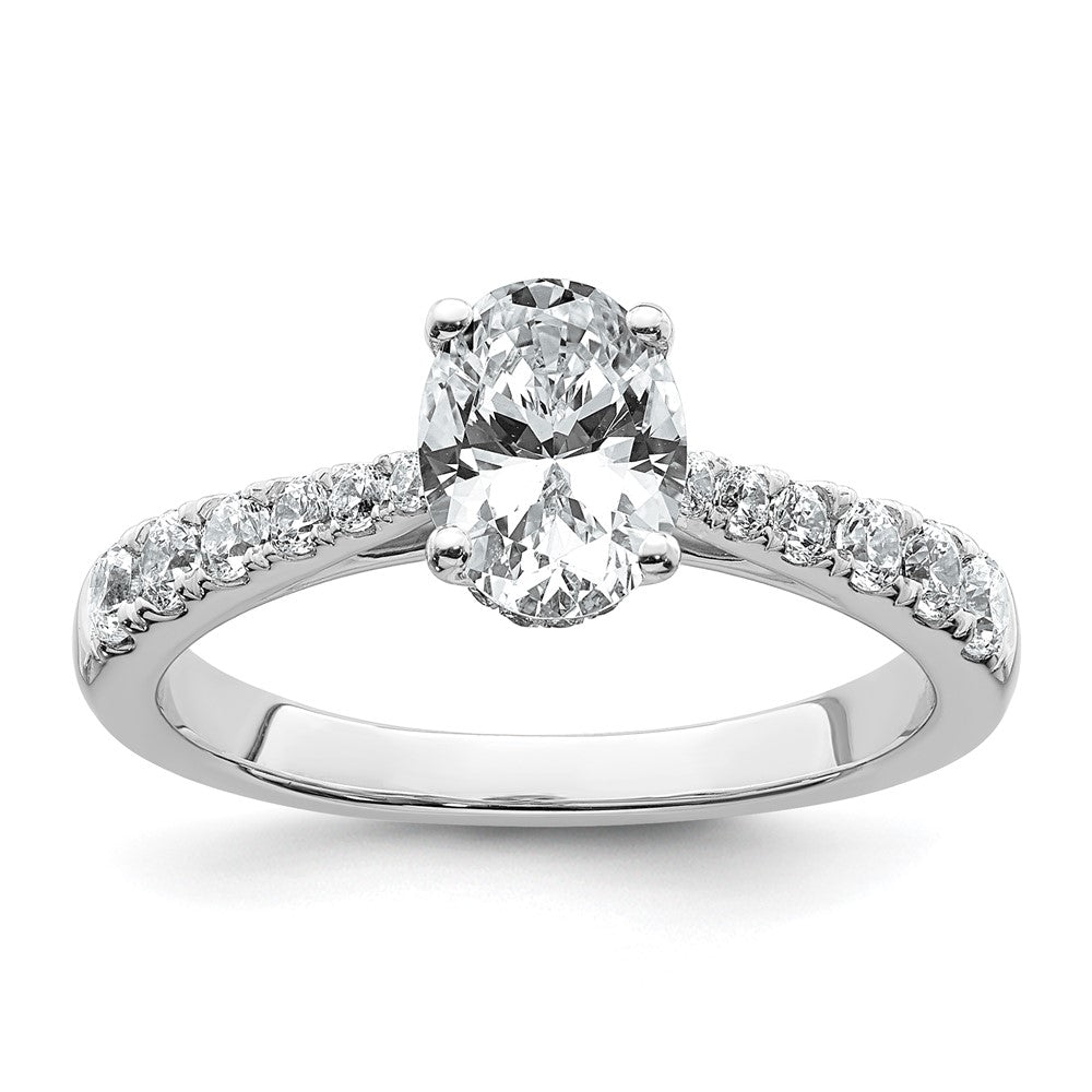 14kw 1 1/2ct Certified Lab Grown Diamond VS+ F+ Oval Complete Eng Ring