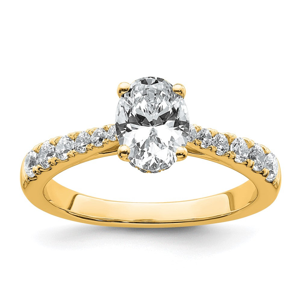 14k 1 1/2ct Certified Lab Grown Diamond VS+ F+ Oval Complete Eng Ring