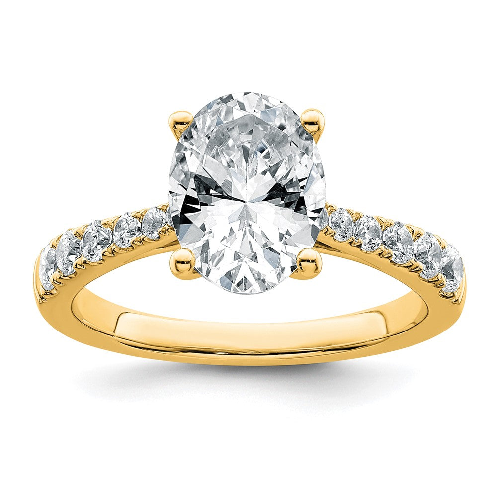 14k 3ct Certified Lab Grown Diamond VS+ F+ Oval Complete Eng Ring