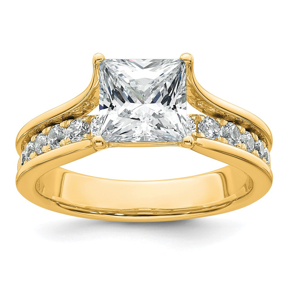 14k 2 1/2ct Cert Lab Grown Diamond VS+ F+ Princess Comp Engagement Ring