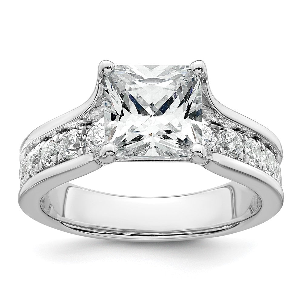 14k White Gold 3 1/6ct Lab Grown Diamond VS+ F+ Princess Comp Eng Ring