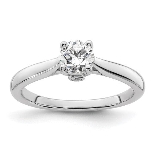 14K White Gold Halo Plus (Holds 3/4 carat (6.00mm) Round Center) 1/3 carat Diamond Semi-Mount Engagement Ring