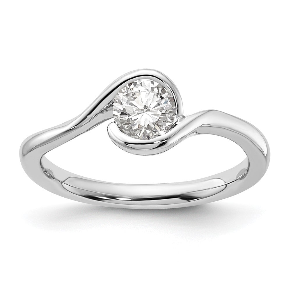 14kw 1/2 ct Lab Grown Diamond VS/SI+ G+ Complete Round Solitaire Ring