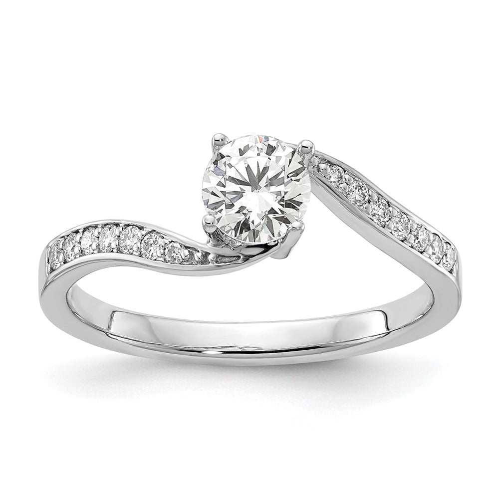 14k White Gold 5/8 ct Lab Grown Dia VS/SI Complete By-Pass Engagement Ring