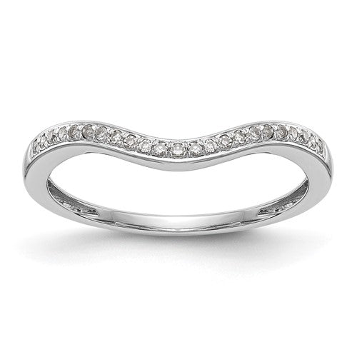 14k and Rhodium AA Quality 1/15 carat Diamond Trio Complete Engagement Ring