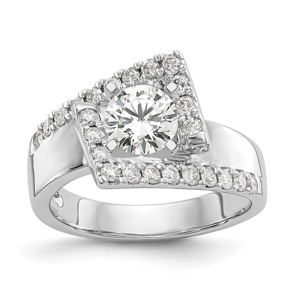 14k White Gold 1/2 ct Lab Grown Dia VS/SI+ G+ Semi-Mount Peg Set Eng Ring
