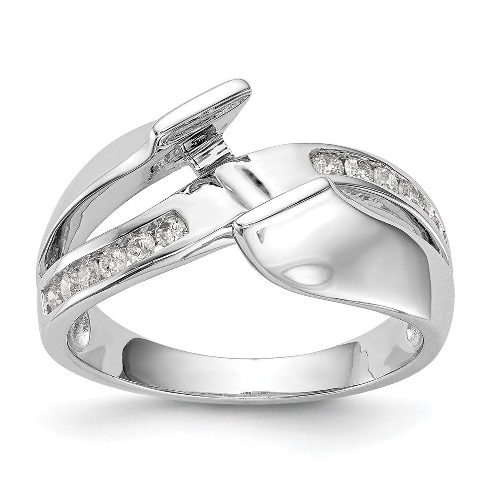 14k White Gold 1/5 ct Lab Grown Dia VS/SI+ G+ Semi-Mount Peg Set Eng Ring