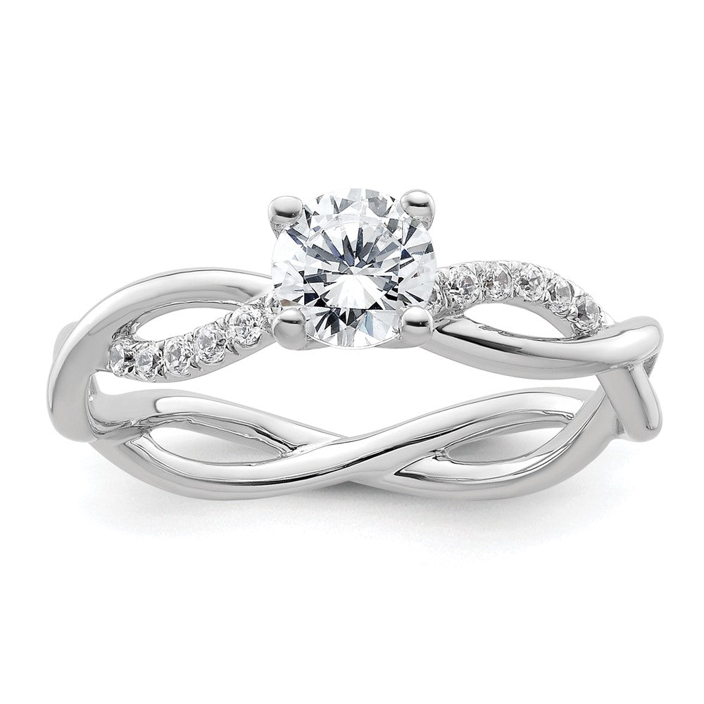 14k White Gold 5/8 ct Lab Grown Diamond VS/SI+ G+ Comp Bypass Eng Ring