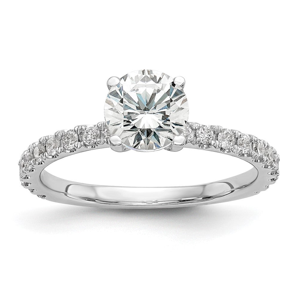 14kw 1/3ct Lab Grown Diamond VS/SI+ G+ 1ct Center Round Semi Eng Ring