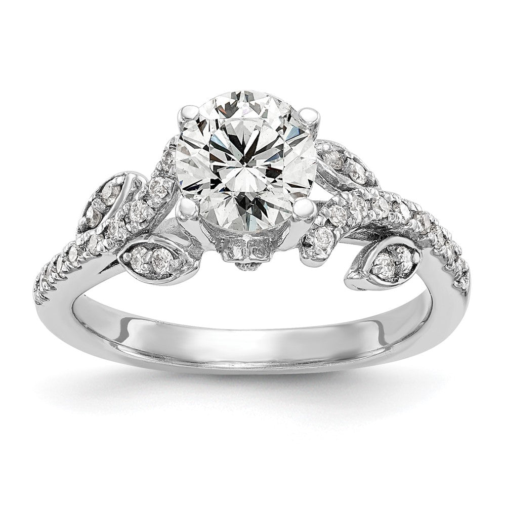 14k White Gold 3/8 ct Lab Grown Dia VS/SI+ G+ 3/4 ct Center Semi Eng Ring