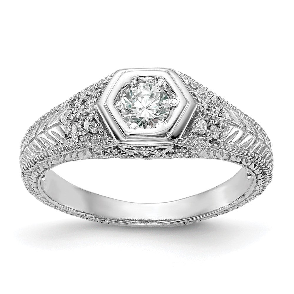14k White Gold 1/5 ct Lab Grown Diamond VS/SI+ G+ Comp Engagement Ring