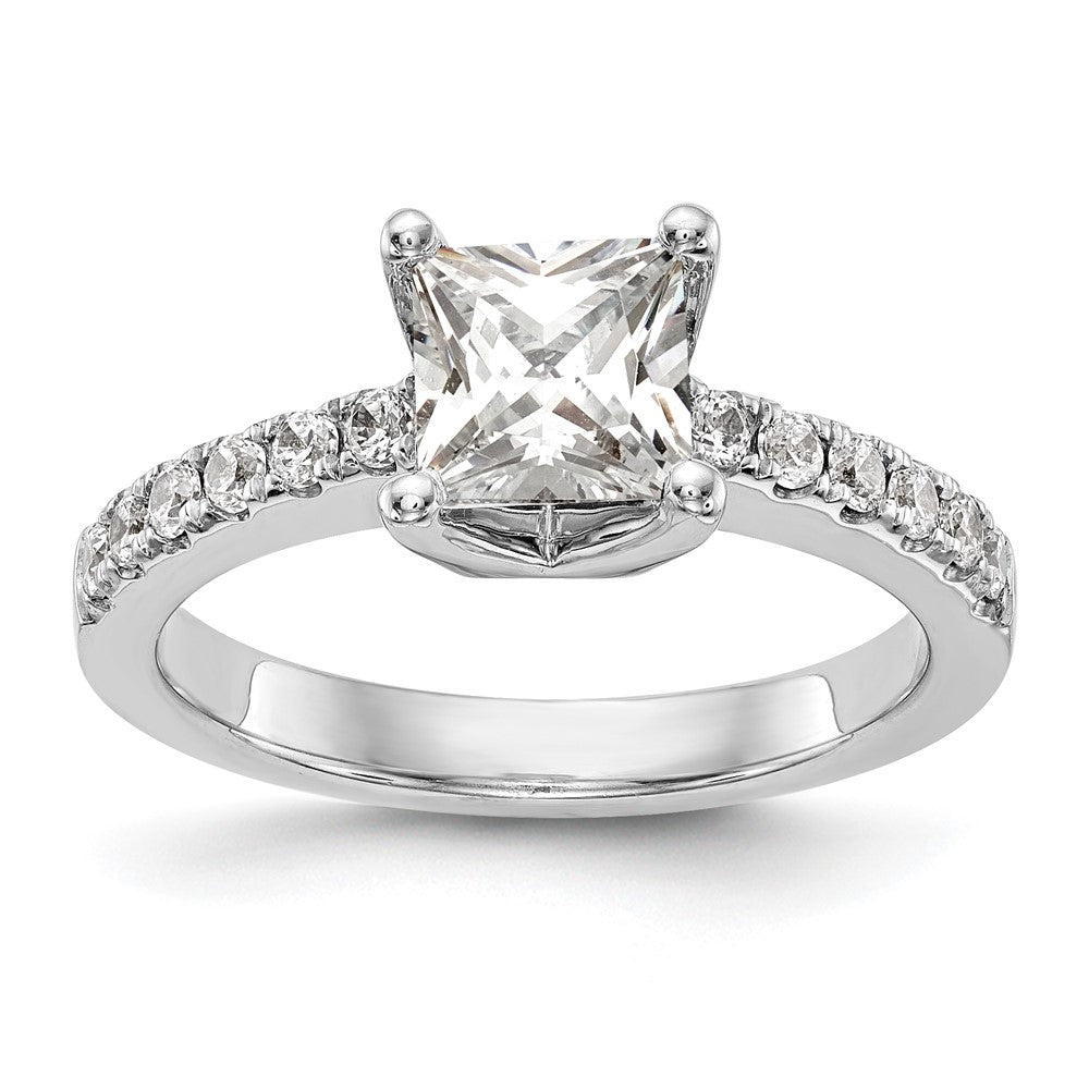14kw 1/5 ct Lab Grown Diamond VS/SI+ G+ Princess Semi Mount Eng Ring