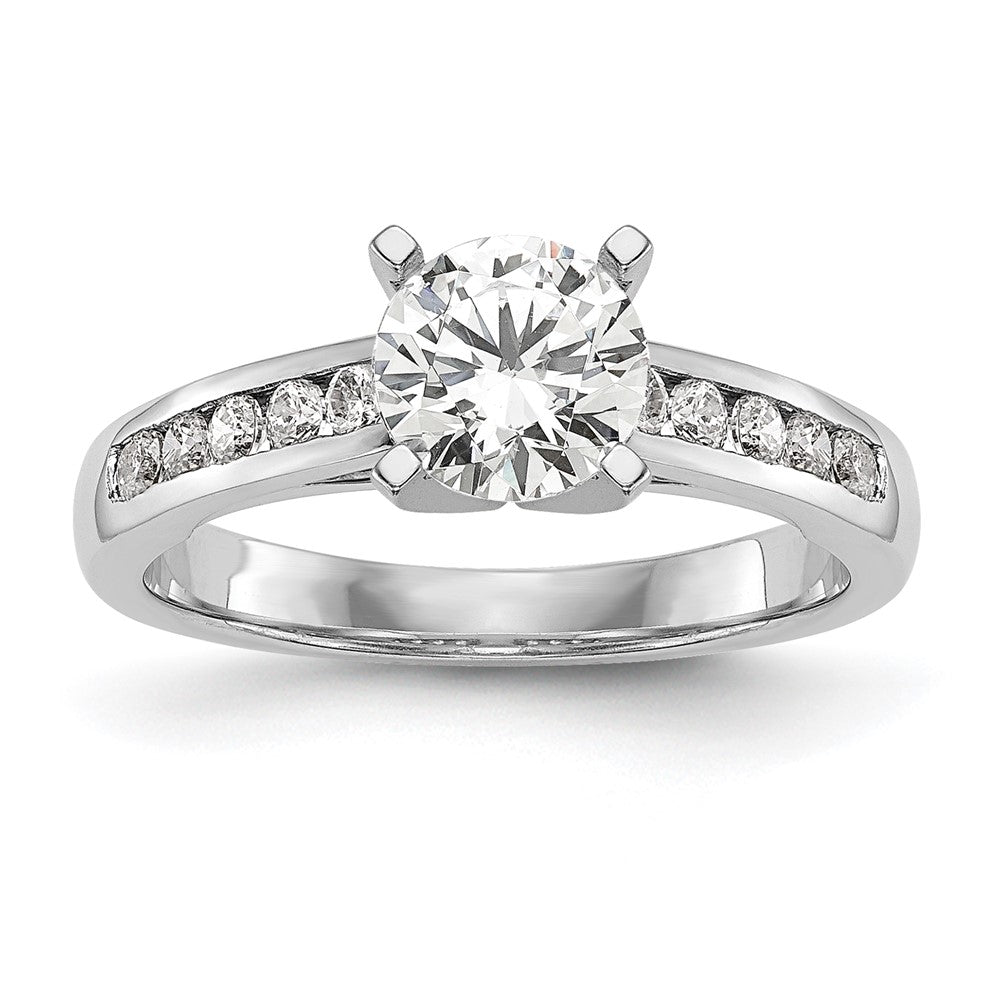 14k White Gold 1/5 ct Lab Grown Dia VS/SI+ G+ Semi-Mount Peg Set Eng Ring