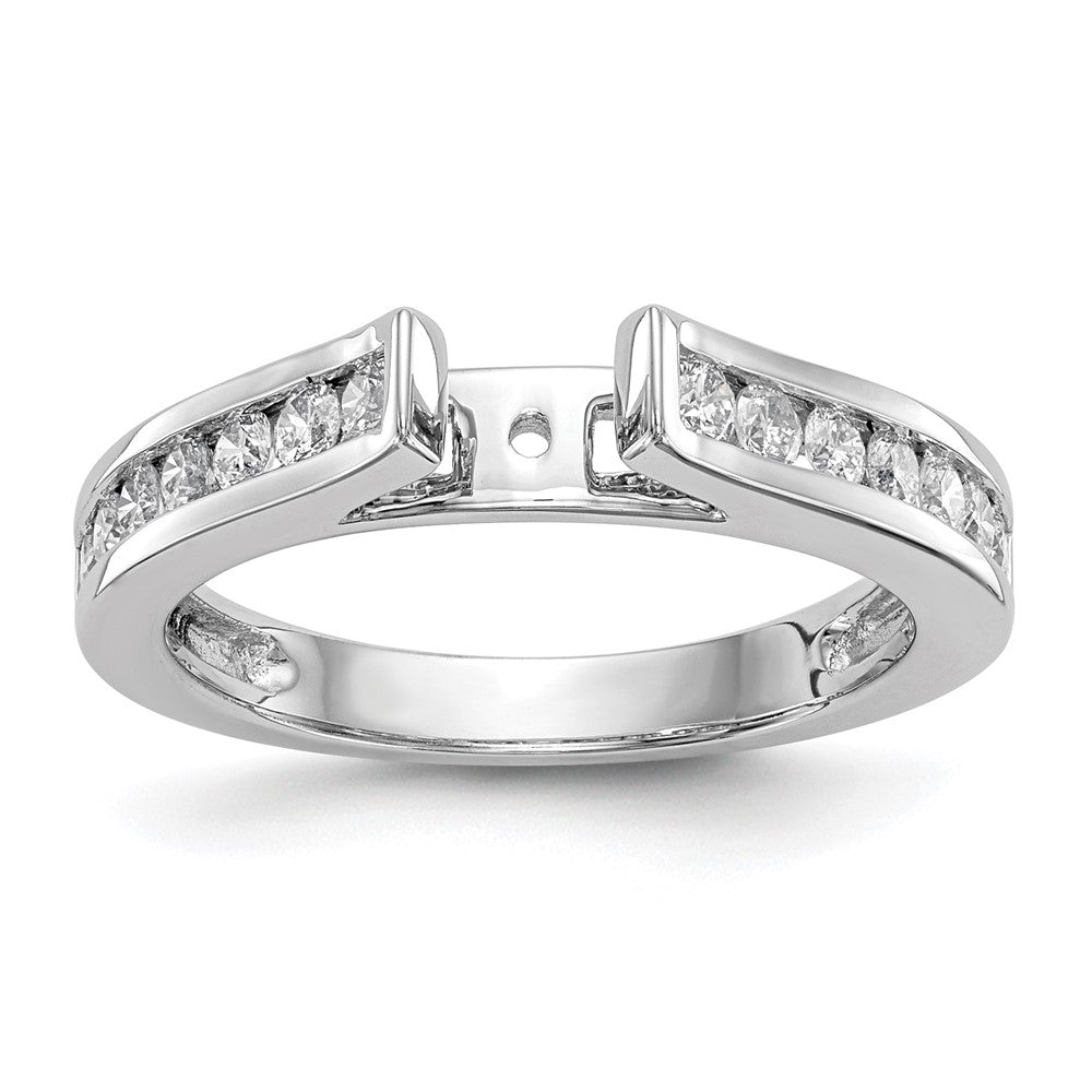 14k White Gold 1/2 ct Lab Grown Dia VS/SI+ G+ Semi Peg Set Engagement Ring
