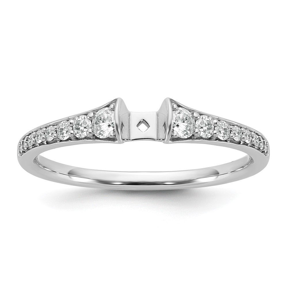 14k White Gold 1/3 ct Lab Grown Dia VS/SI+ G+ Semi Peg Engagement Ring