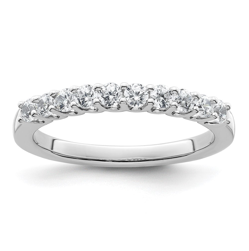 14k White Gold 1/2 ct Lab Grown Diamond VS/SI+ G+ Complete Wedding Band