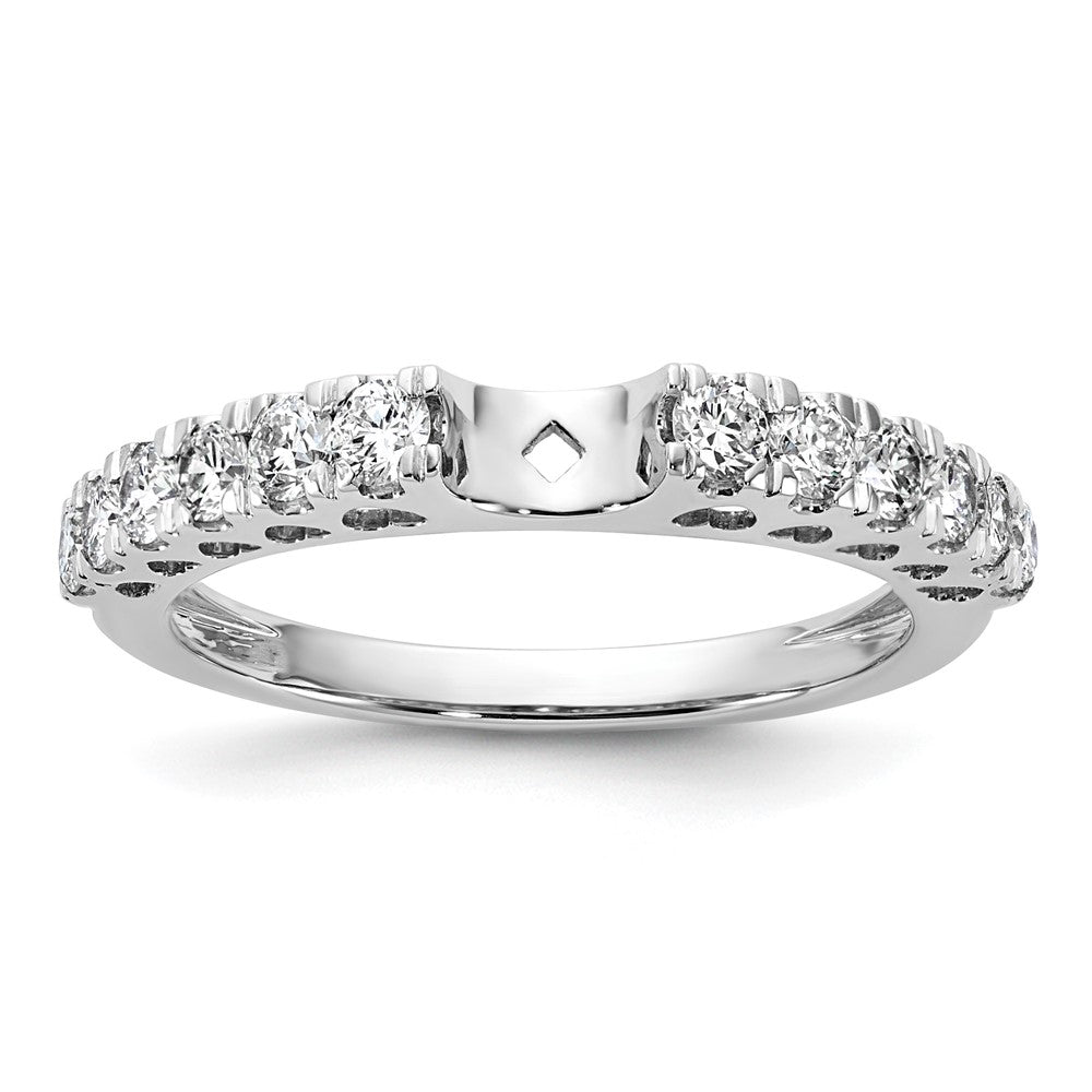 14k White Gold 1/2 ct Lab Grown Dia VS/SI+ G+ Semi Peg Set Engagement Ring
