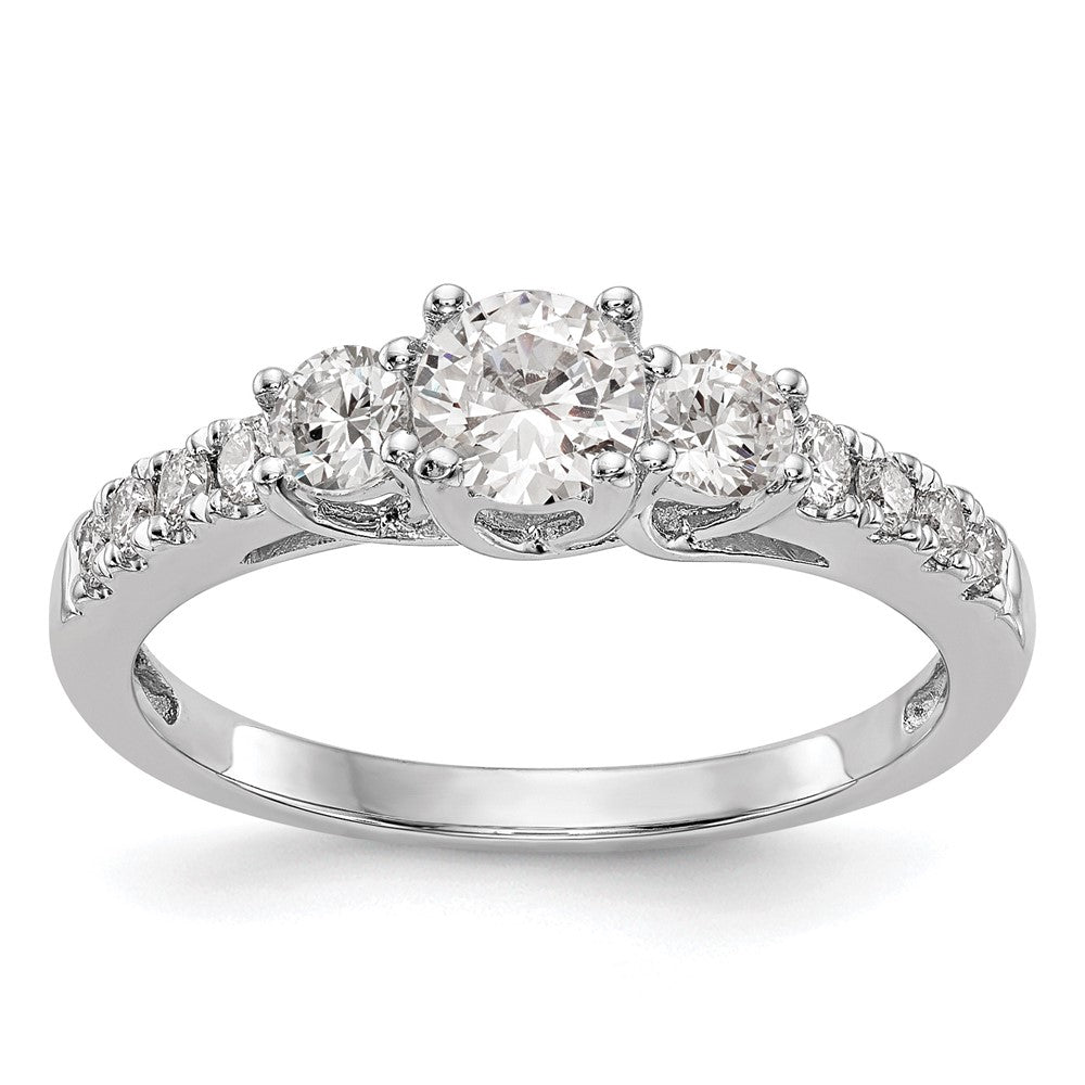 14kw 3/4ct Lab Grown Diamond VS/SI+ G+ Complete 3 Stone Engagement Ring