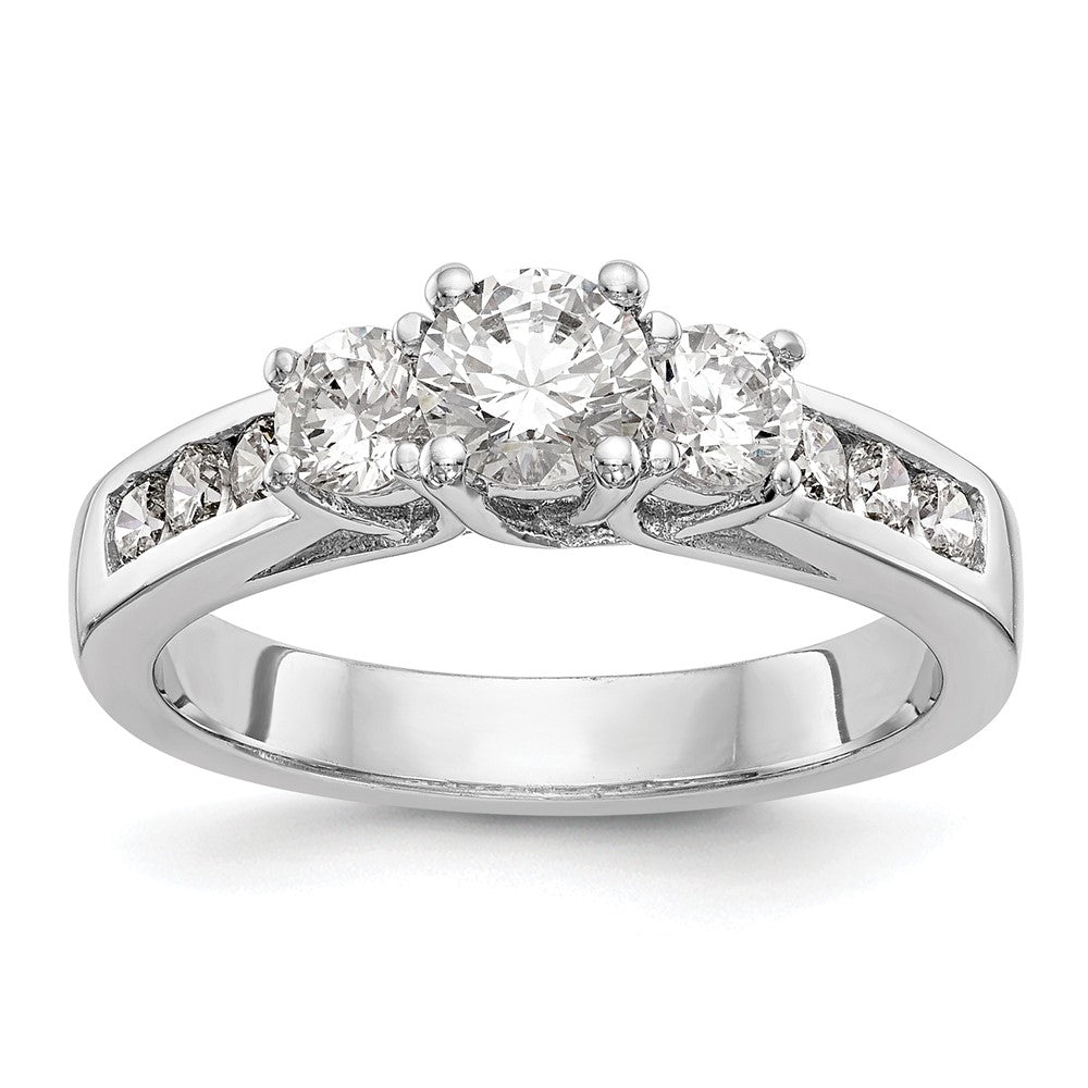 14kw 1ct Lab Grown Diamond VS/SI+ G+ Complete 3 Stone Eng Ring