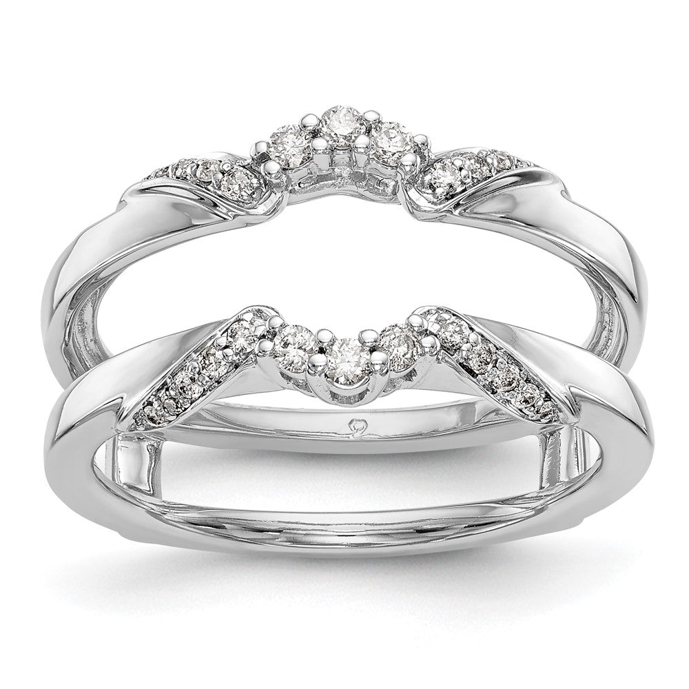 14k White Gold 1/5 ct Lab Grown Diamond VS/SI+ G+ Complete Ring Guard