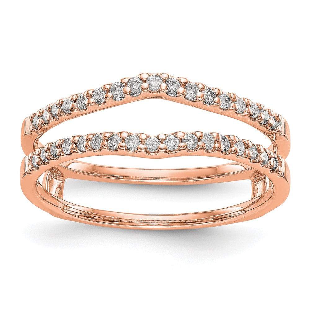 14k Rose Gold 1/4 ct Lab Grown Diamond VS/SI+ G+ Complete Ring Guard