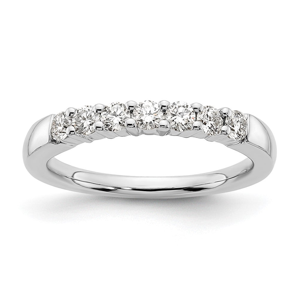 14k White Gold 1/2 ct Lab Grown Diamond VS/SI+ G+ 7 Stone Complete Band