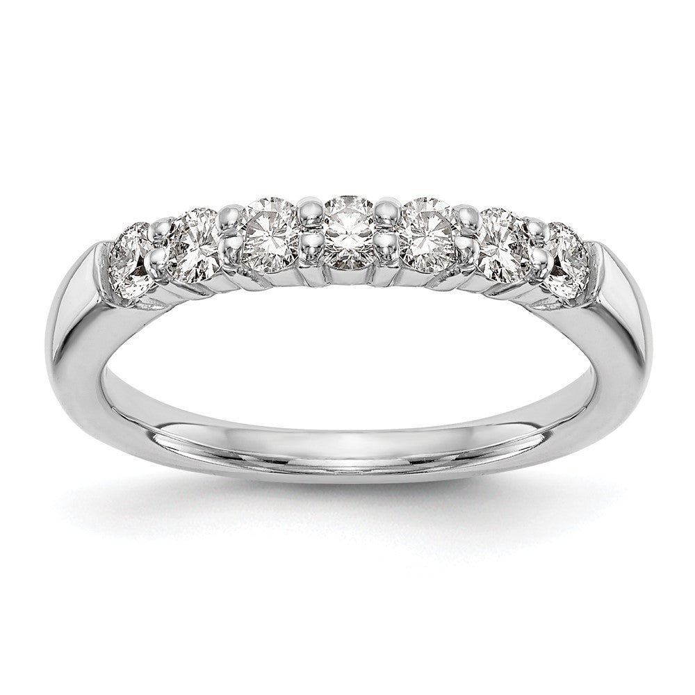 14k White Gold 3/4 ct Lab Grown Diamond VS/SI+ G+ 7 Stone Complete Band