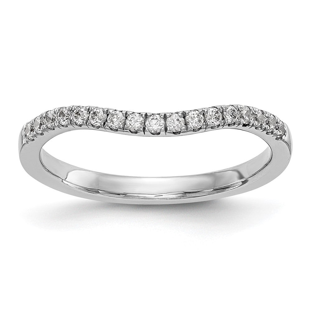 14k White Gold 1/5ct Lab Grown Diamond VS/SI+ G+ Complete Curved Band