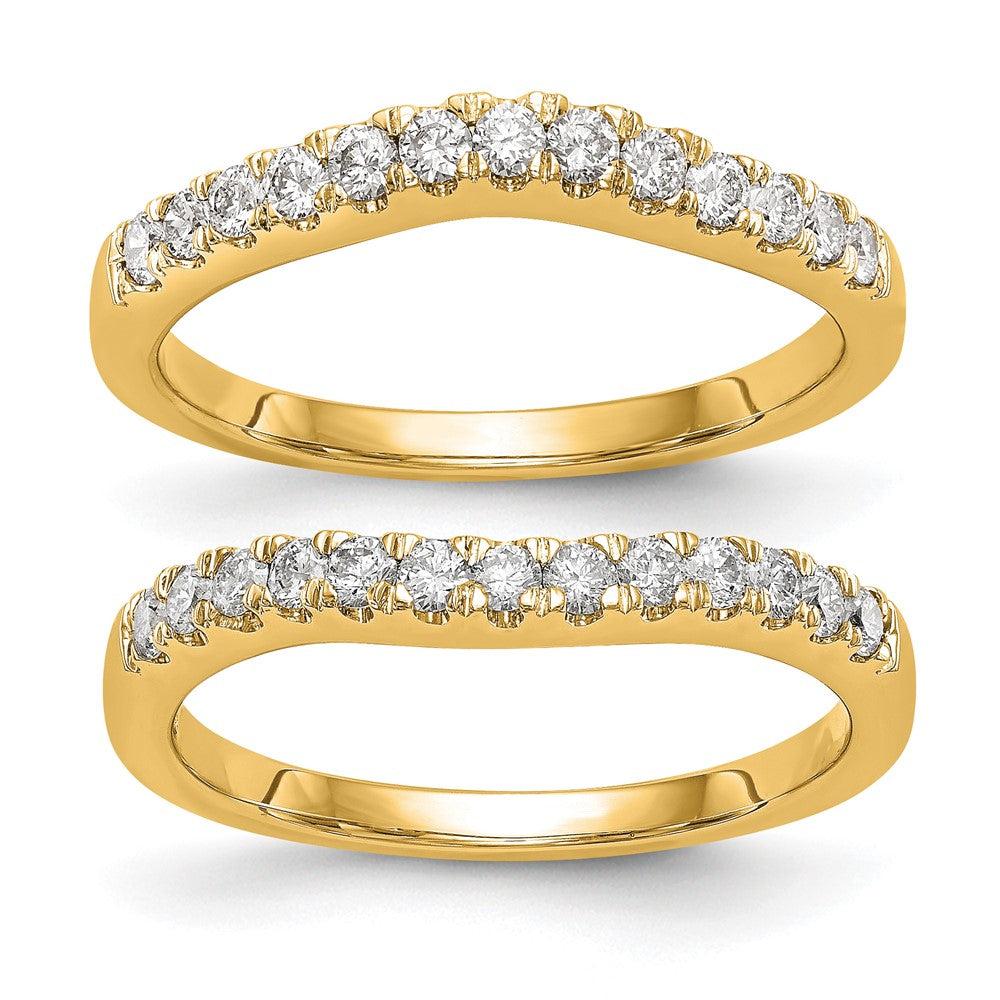 14k 5/8ct Lab Grown Dia VS/SI+ G+ Comp Set of 2 Curved Wedding Bands