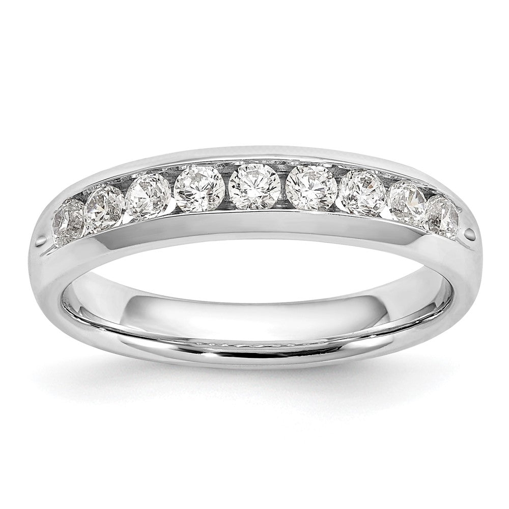 14k White Gold 1/2 ct Lab Grown Diamond VS/SI+ G+ 9 Stone Complete Band