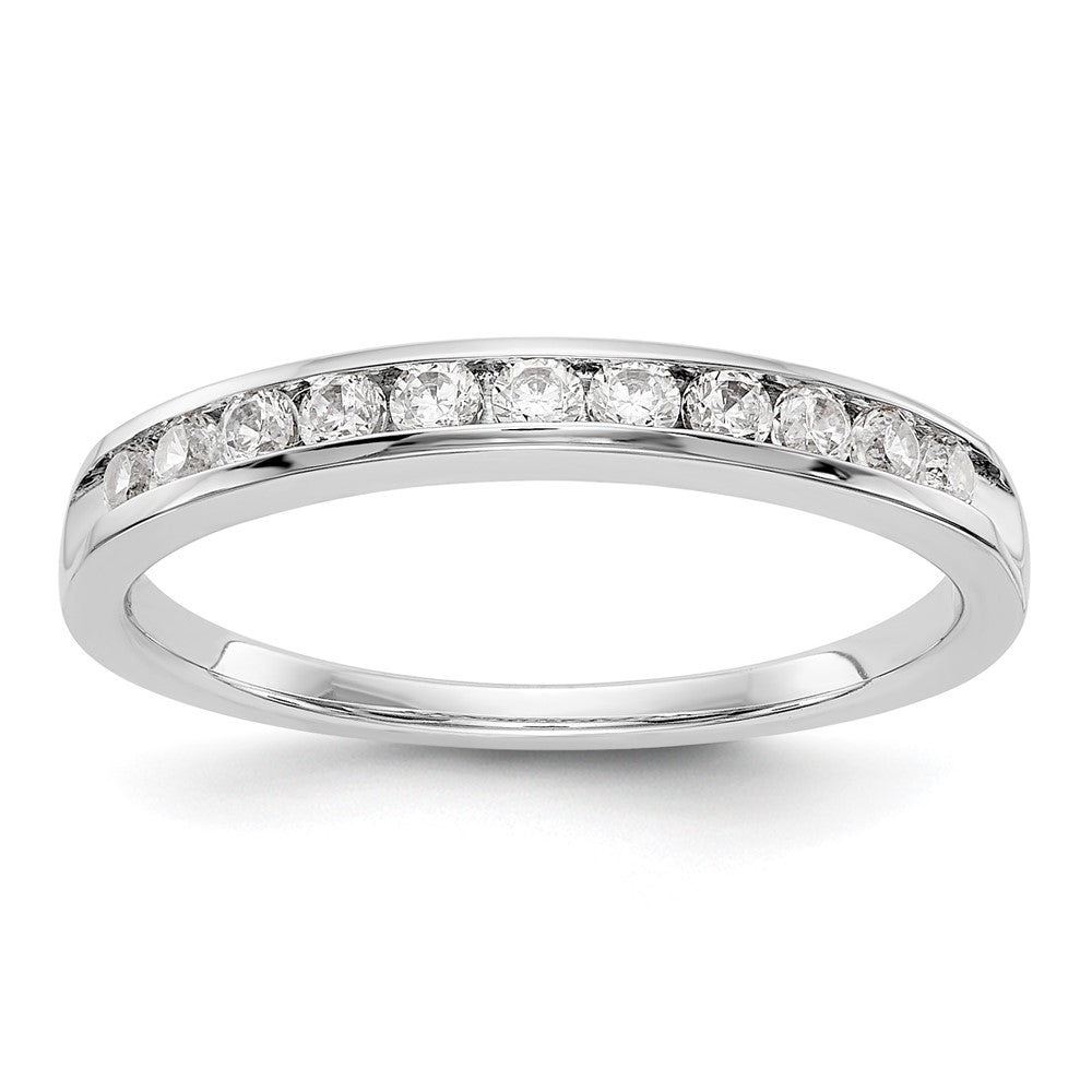 14k White Gold 1/3 ct Lab Grown Diamond VS/SI+ G+ 11 Stone Complete Band