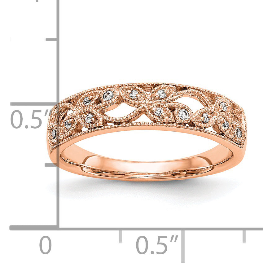 14K Rose Gold Diamond Band
