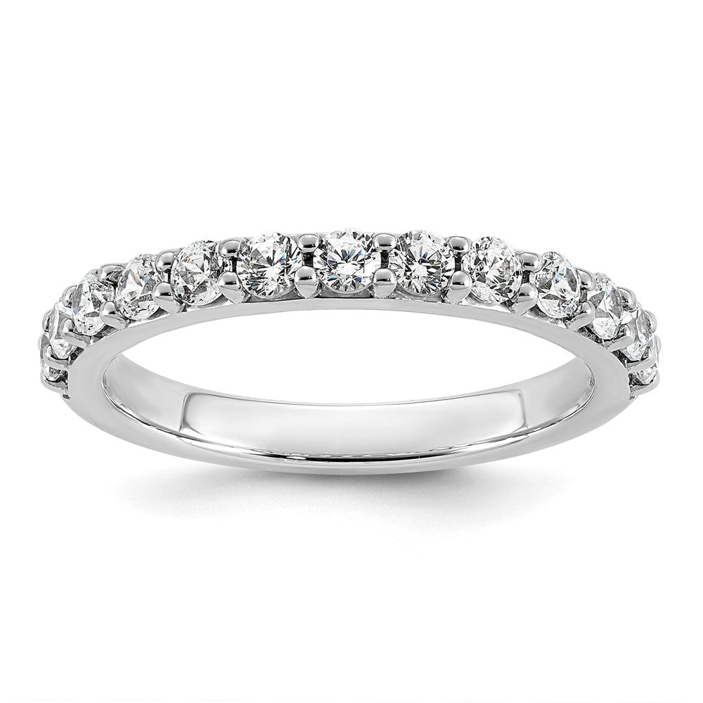 14k White Gold 3/4ct Lab Grown Diamond VS+ F+ Complete 15 Stone Band