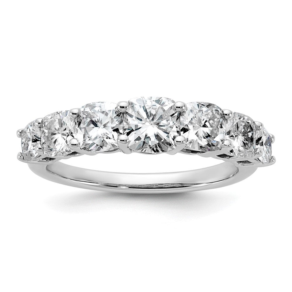 14k White Gold 2 3/8ct Lab Grown Dia VS+ F+ Cushion Comp 7 Stone Band