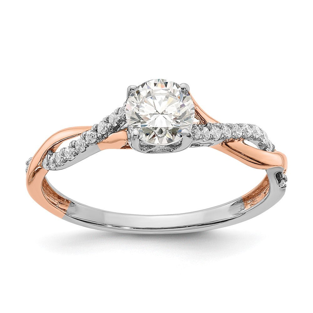 14k Two-tone 5/8 ct Lab Grown Diamond VS/SI+ G+ Comp Engagement Ring