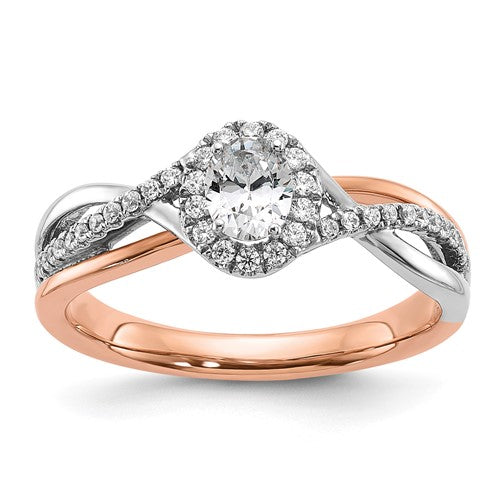 10K Diamond Peg Set Semi-mount Engagement Ring
