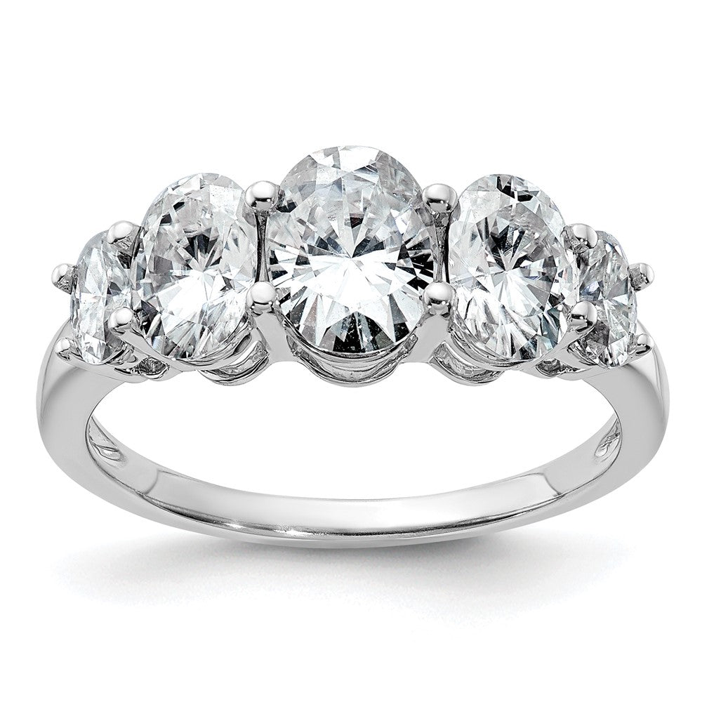 14k White Gold 3 1/2ct Lab Grown Diamond VS+ F+ Complete 5 Stone Band