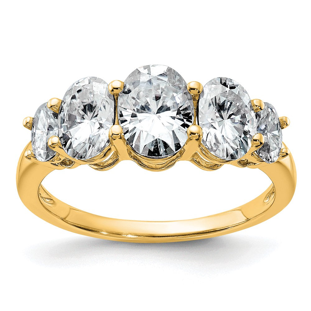 14k 3 1/2ct Lab Grown Diamond VS+ F+ Complete 5 Stone Band