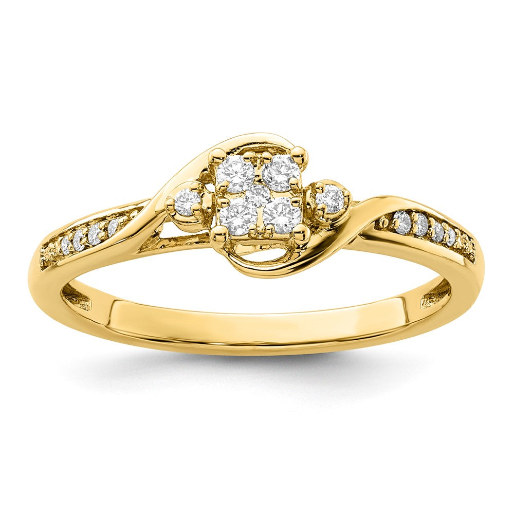 10k 1/6ct Lab Grown Diamond VS/SI+ G+ Complete Cluster Eng Ring