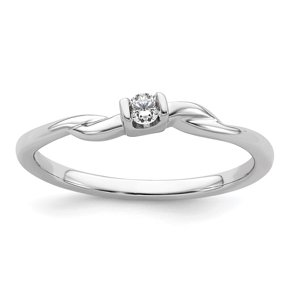 14k White Gold 1/15ct Lab Grown Diamond VS/SI+ G+ Comp Petite Eng Ring