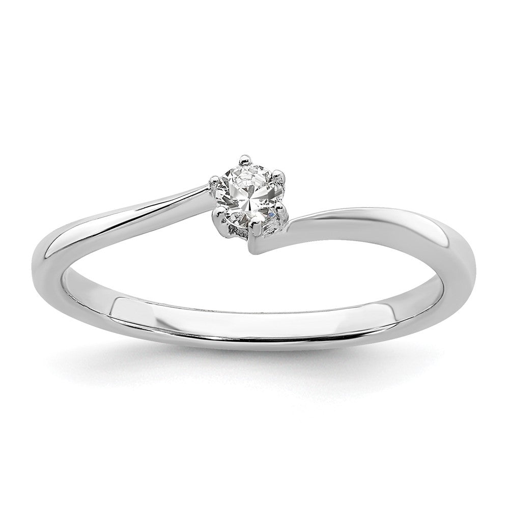 14k White Gold 1/8ct Lab Grown Diamond VS/SI+ G+ Comp Petite Eng Ring