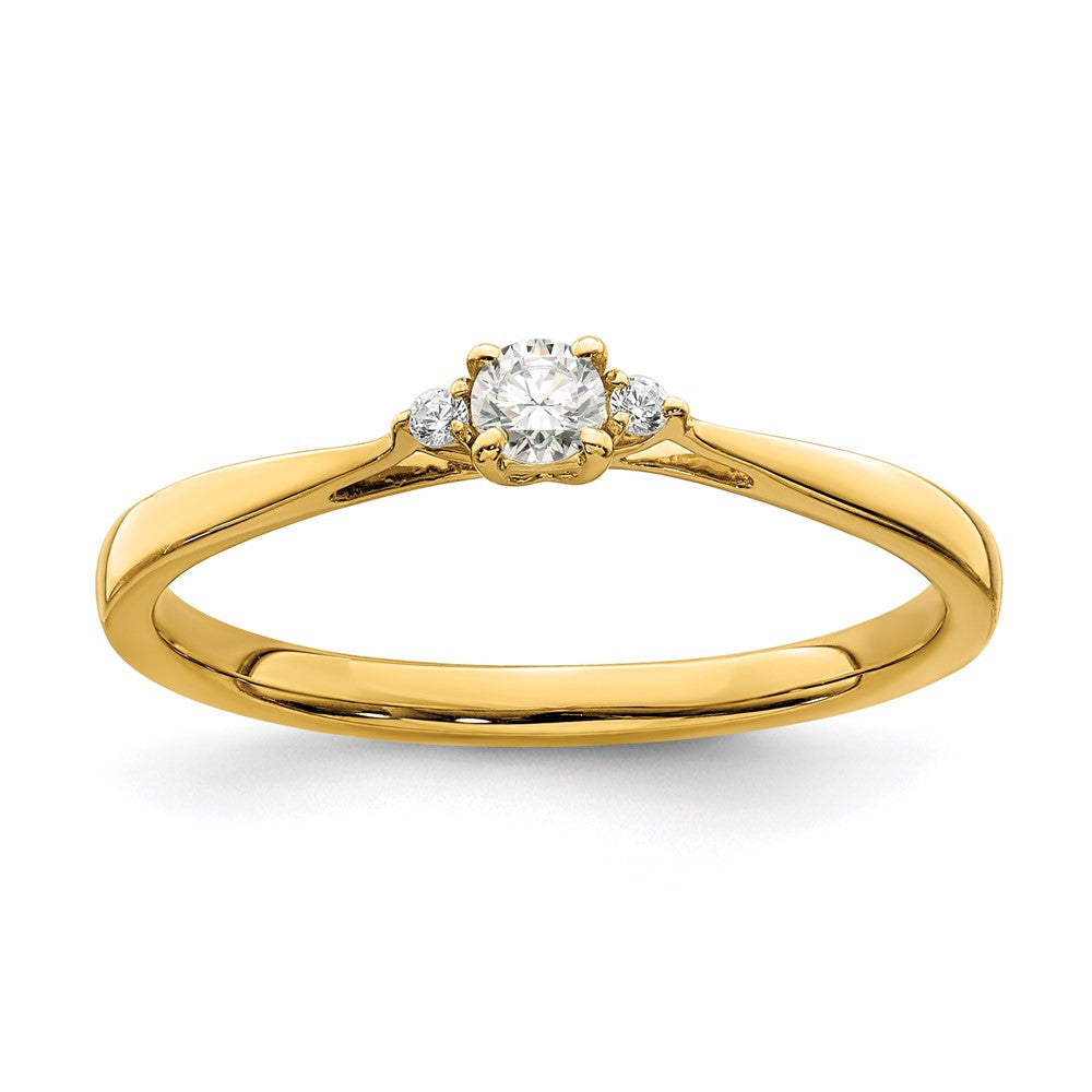 14k 1/8ct Lab Grown Diamond VS/SI+ G+ Comp Petite Eng Ring